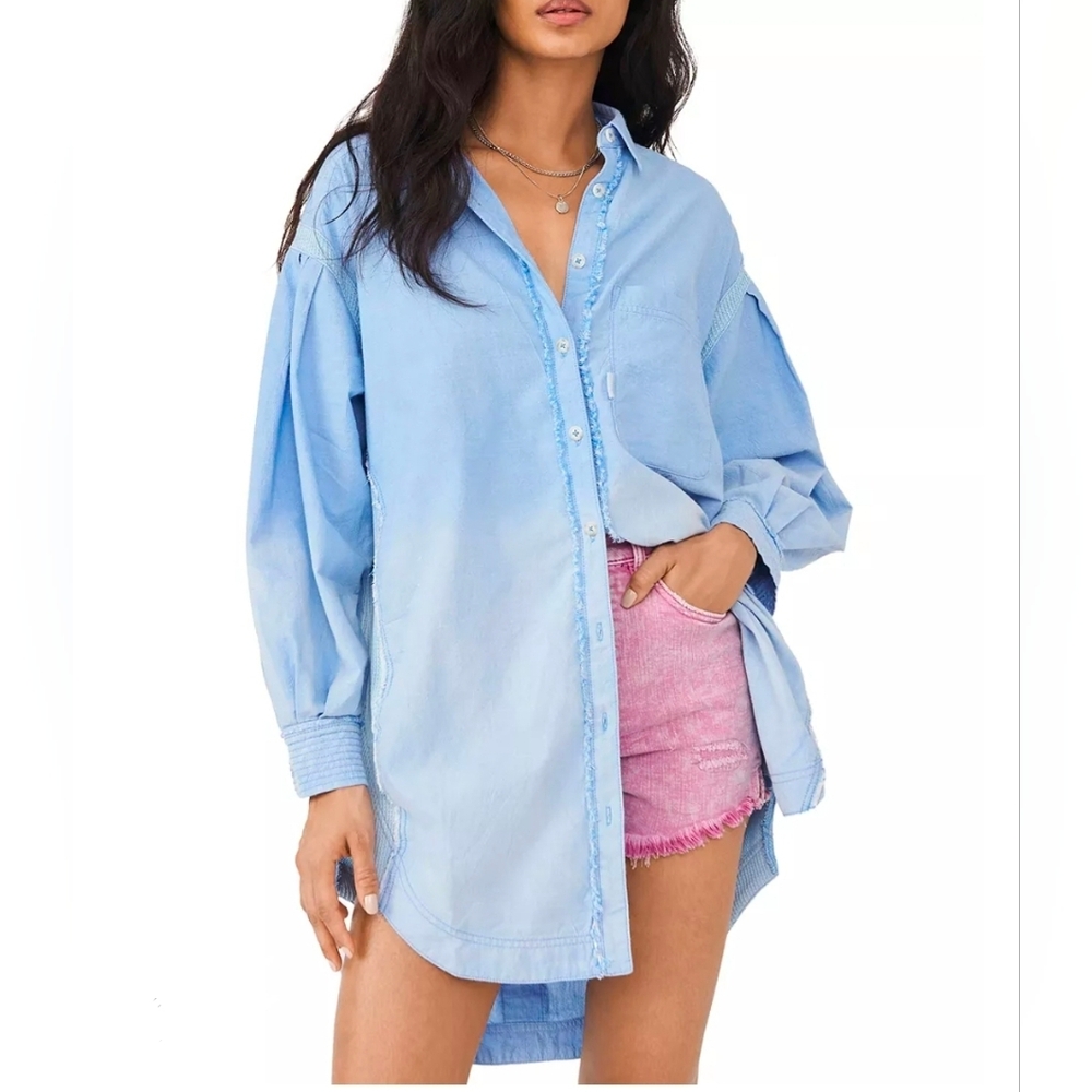Free People We the Free Cool 'n Clean Cotton Tunic Top size Small
